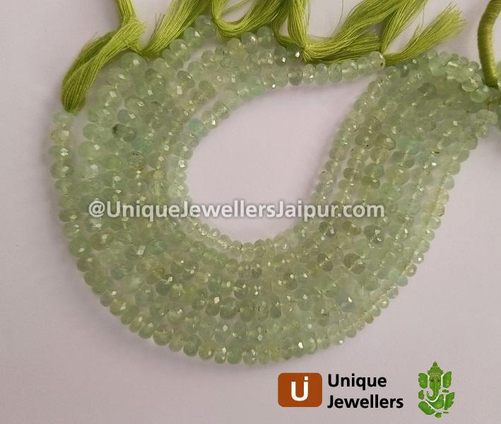 Prehnite Faceted Roundelle Beads