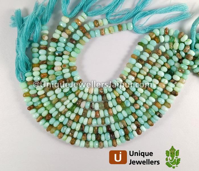 Peruvian Opal Faceted Roundelle Beads