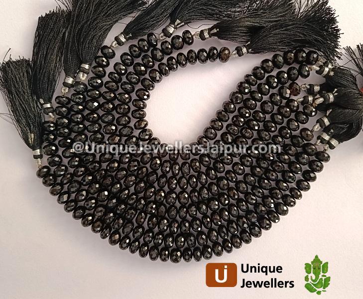 Black Onyx Faceted Roundelle Beads