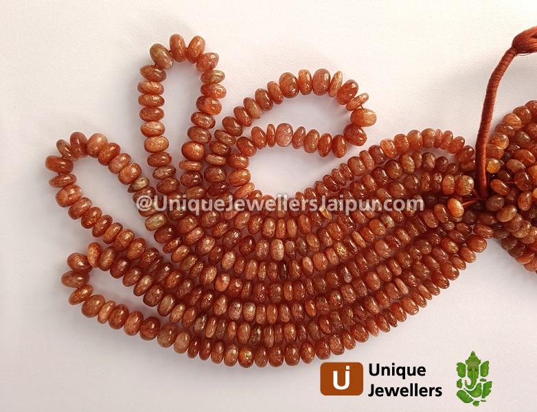 Sunstone Smooth Roundelle Beads