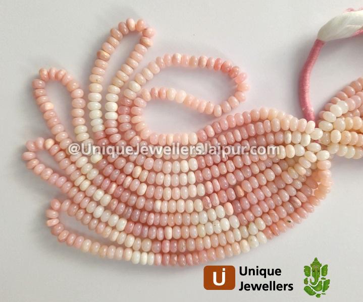 Pink Opal Shaded Smooth Roundelle Beads