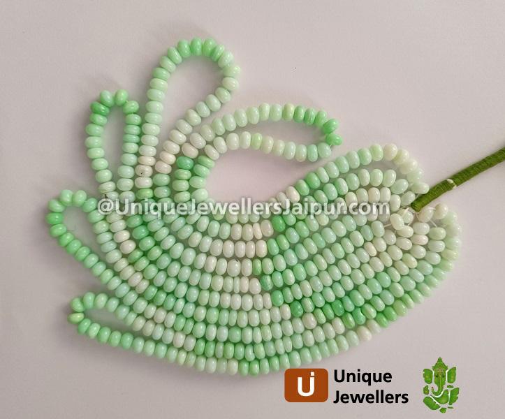 Green Opal Shaded Smooth Roundelle Beads