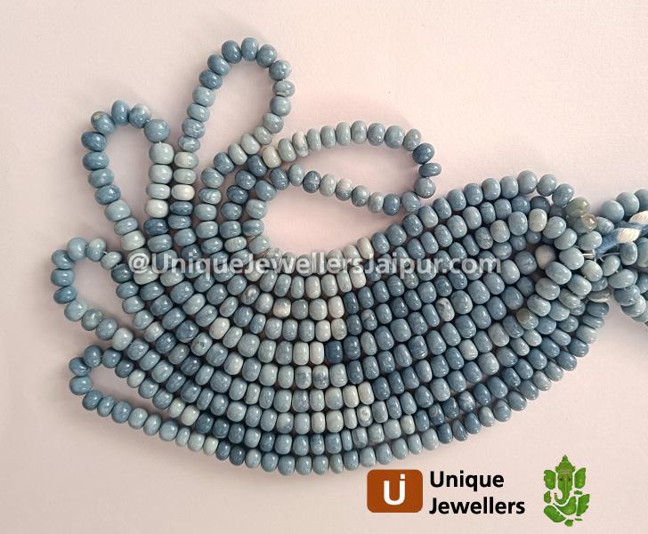 Blue Opal Smooth Roundelle Beads