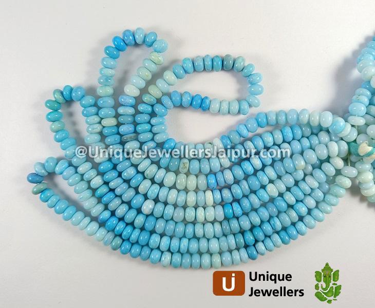 Sky Blue Opal Shaded Smooth Roundelle Beads