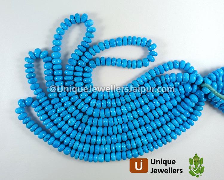 Turquoise Howlite Smooth Roundelle Beads