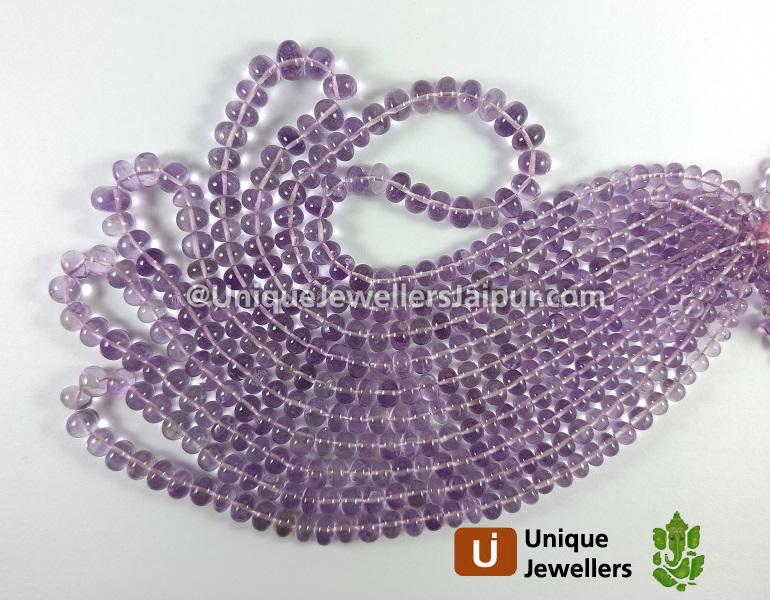 Pink Amethyst Smooth Roundelle Beads