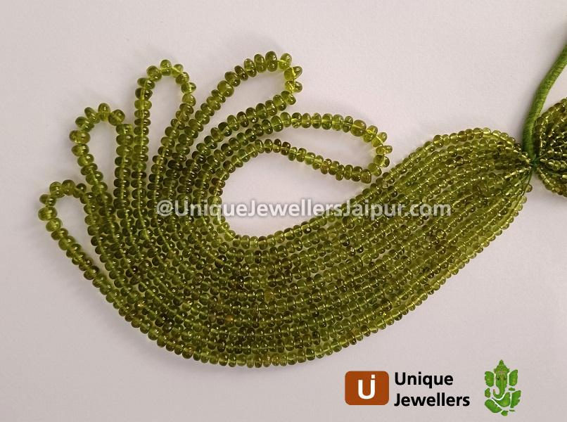 Peridot Smooth Roundelle Beads