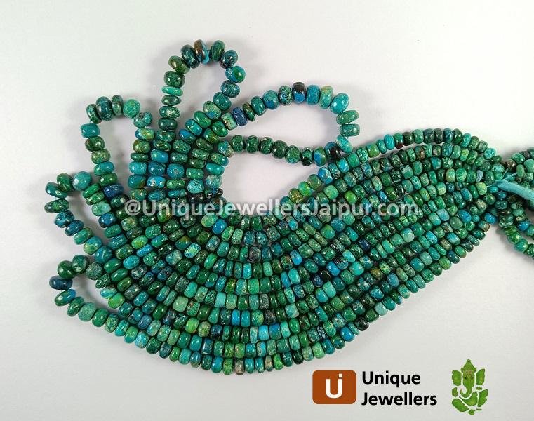 Chrysocolla Smooth Roundelle Beads