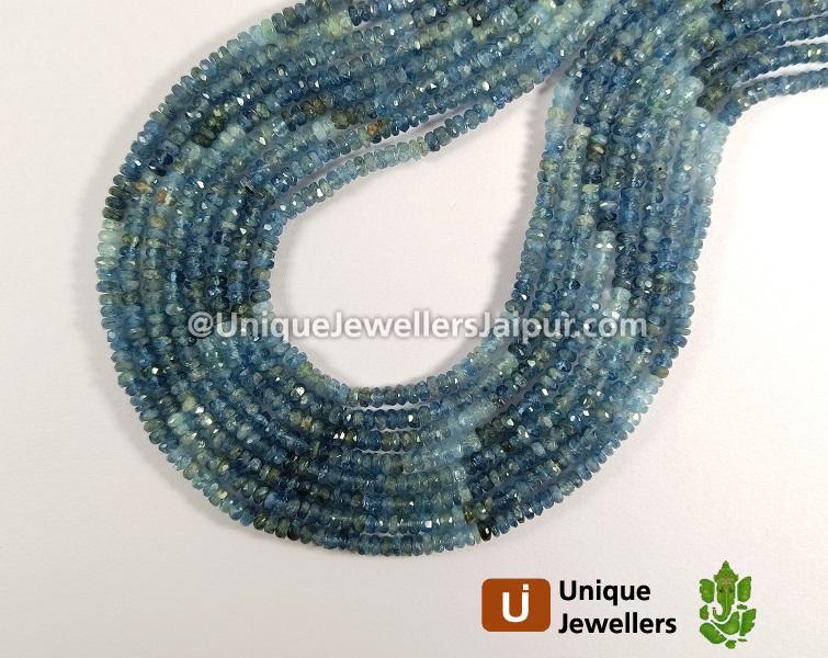 Santa Maria Aquamarine Shaded Faceted Roundelle Beads