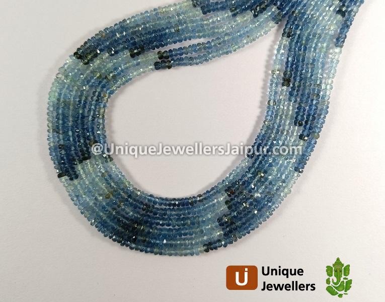 Santa Maria Aquamarine Shaded Faceted Roundelle Beads