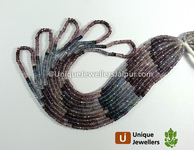 Multi Indigo Spinel Faceted Roundelle Beads