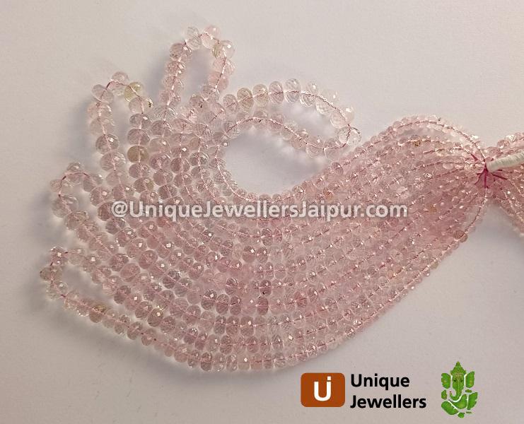 Pink Morganite Faceted Roundelle Beads