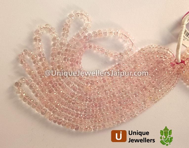 Pink Morganite Faceted Roundelle Beads