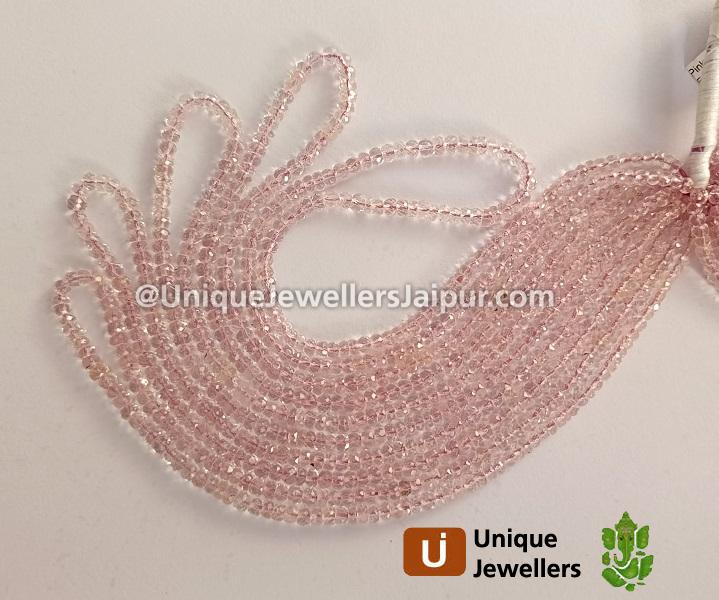 Pink Morganite Faceted Roundelle Beads