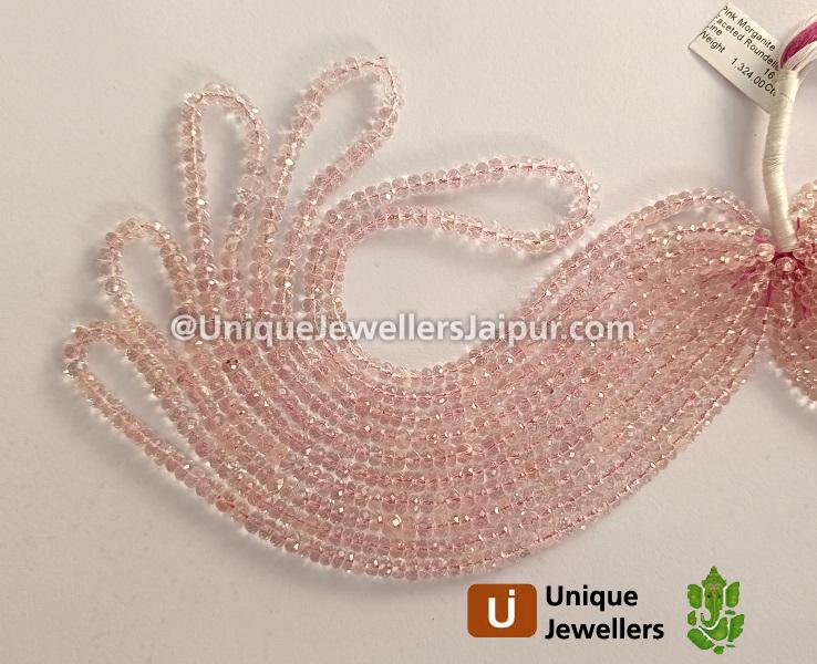 Pink Morganite Faceted Roundelle Beads