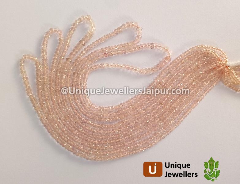 Peach Morganite Faceted Roundelle Beads