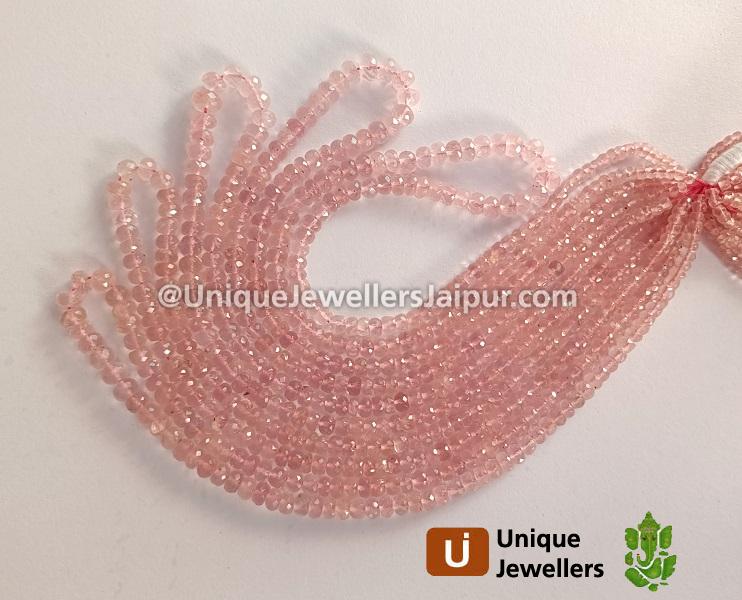 Rose Quartz Faceted Roundelle Beads