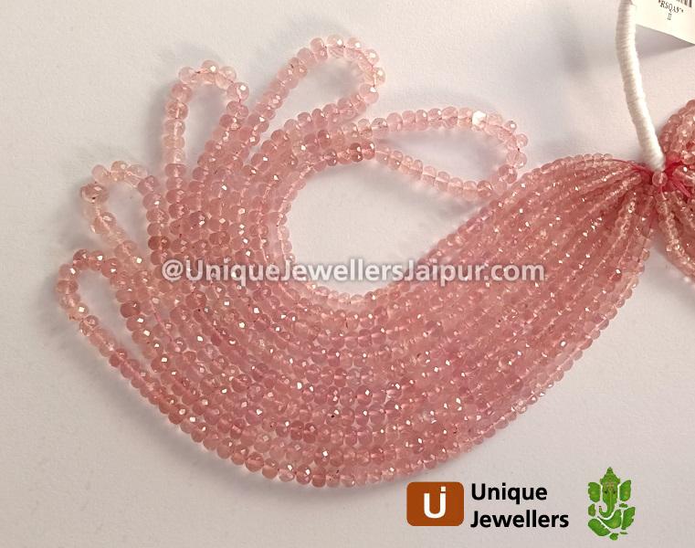 Rose Quartz Faceted Roundelle Beads