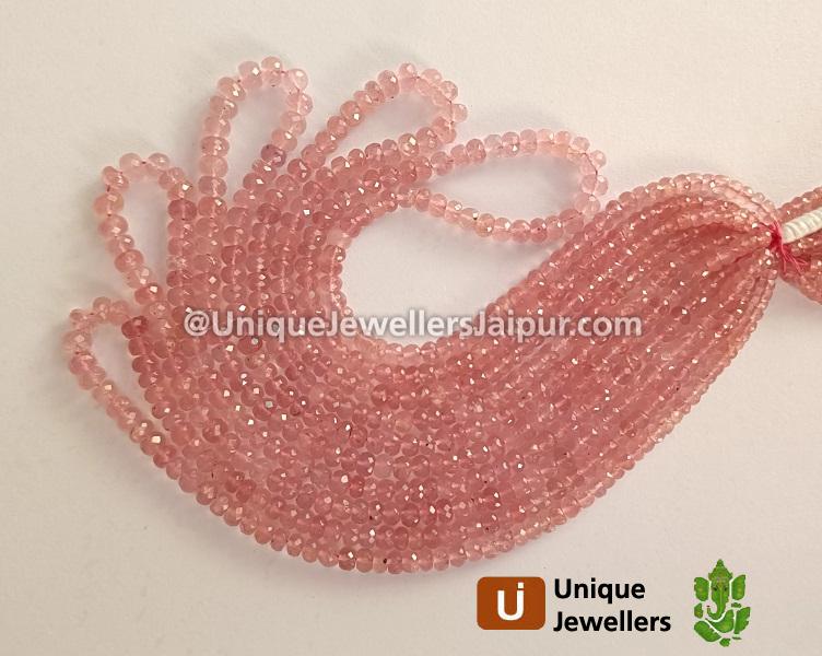 Rose Quartz Faceted Roundelle Beads