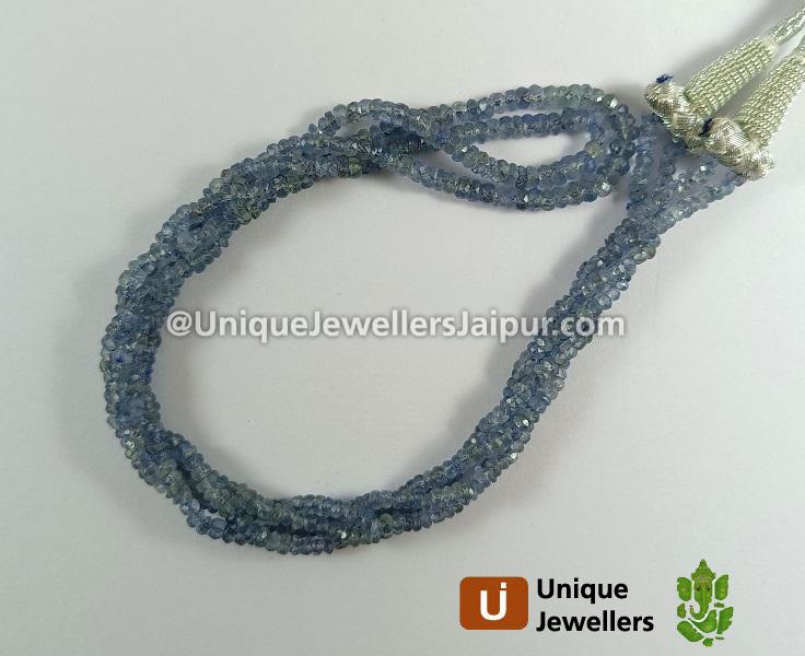 Blue Sapphire Burma Faceted Roundelle Beads