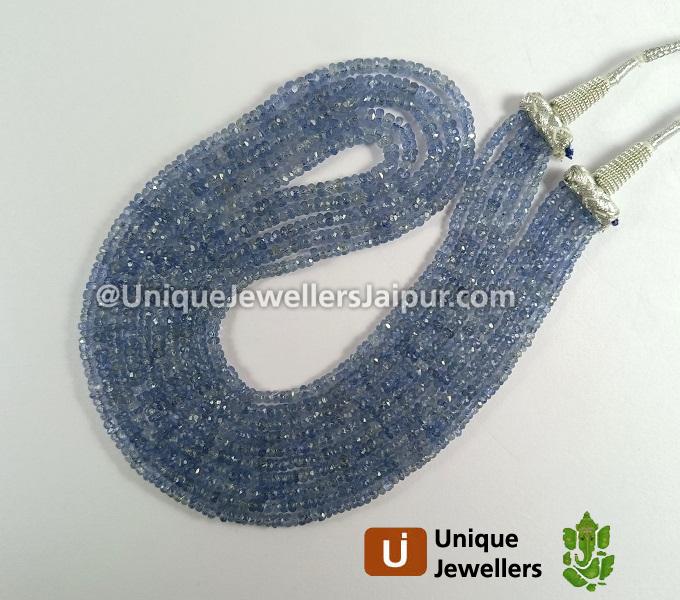 Blue Sapphire Burma Faceted Roundelle Beads