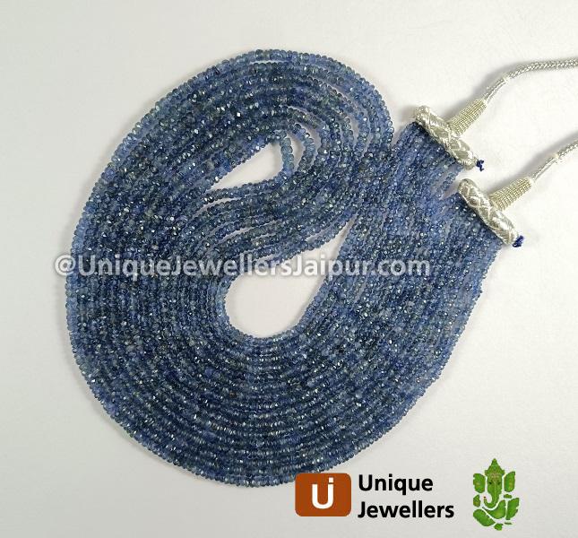 Blue Sapphire Burma Faceted Roundelle Beads