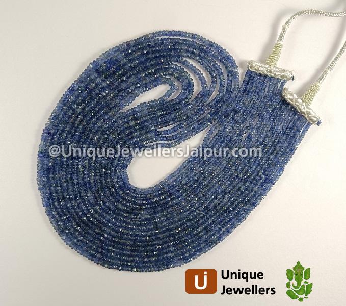 Blue Sapphire Burma Faceted Roundelle Beads