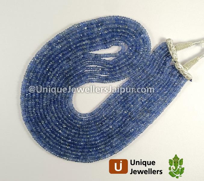 Blue Sapphire Burma Faceted Roundelle Beads