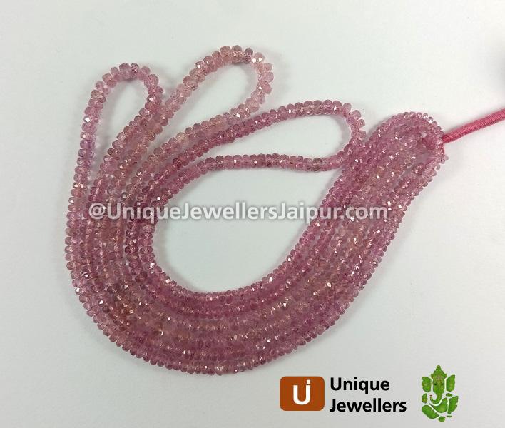 Pink Sapphire Far Faceted Roundelle Beads