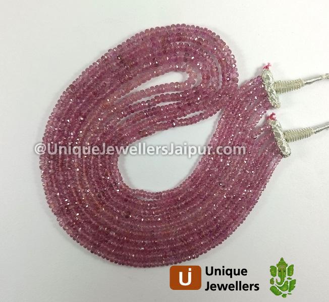 Pink Sapphire Far Faceted Roundelle Beads