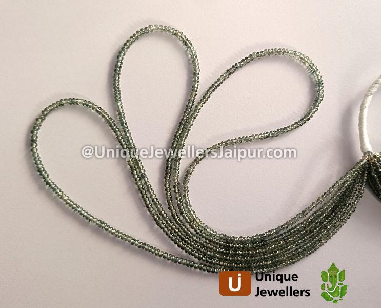 Green Sapphire Smooth Roundelle Beads