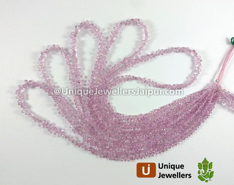 Natural Pink Sapphire Faceted Drops Beads