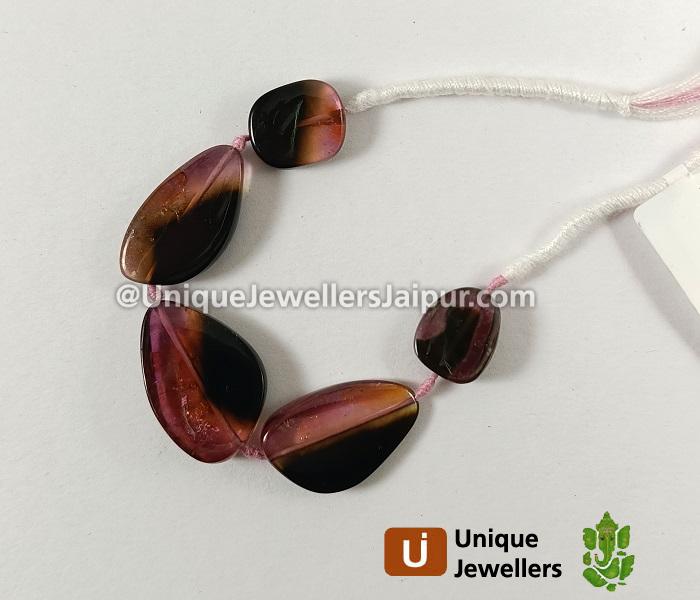 Watermelon Tourmaline Smooth Slices Beads