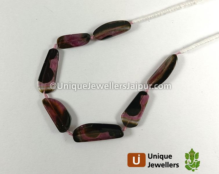 Watermelon Tourmaline Smooth Slices Beads