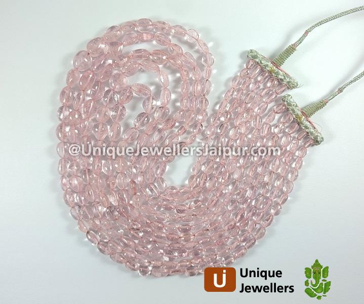 Pink Morganite Smooth Oval Nuggets Beads