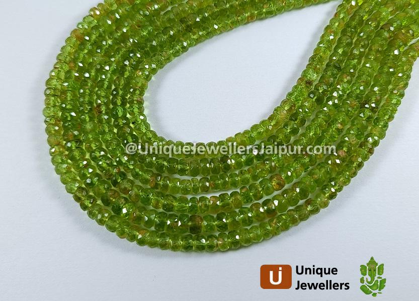 Peridot Faceted Roundelle Beads