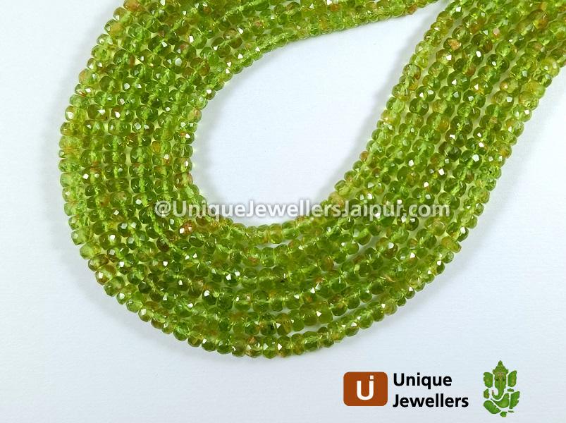 Peridot Faceted Roundelle Beads