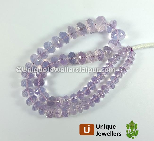 Lavender Quartz Faceted Roundelle Beads