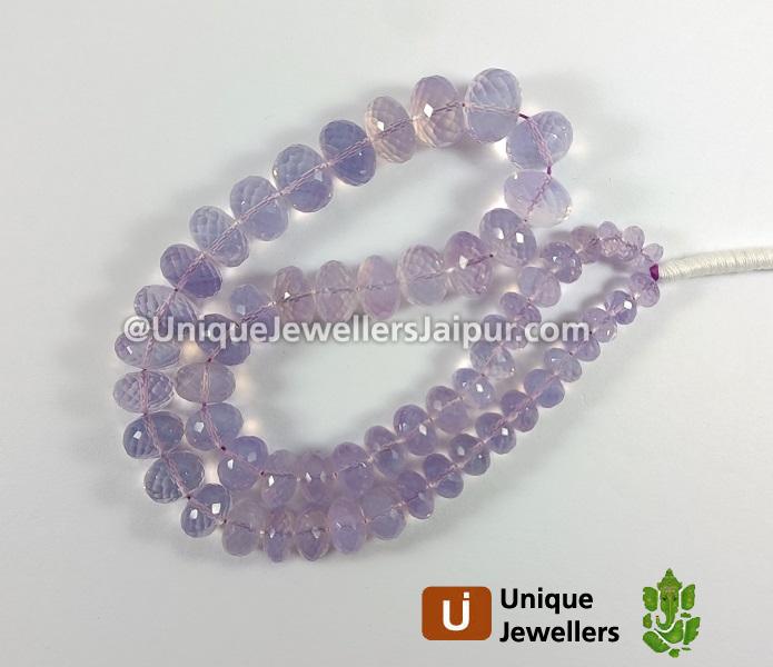 Lavender Quartz Faceted Roundelle Beads