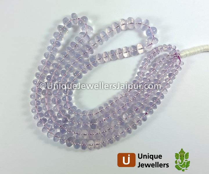 Lavender Quartz Smooth Roundelle Beads