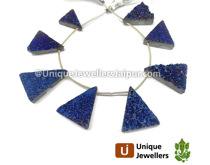 Tanzanite Blue Druzy Triangle