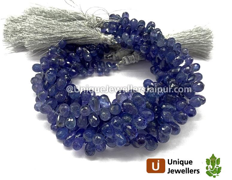 SALE! Fantastic Faceted Tanzanite Bead Necklace with 14 kt Yellow Gold  Clasp 113.0 cts.